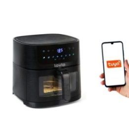 Karšto oro gruzdintuvė su garų funkcija Lovio PureFry XL Smart, 6 l, juoda