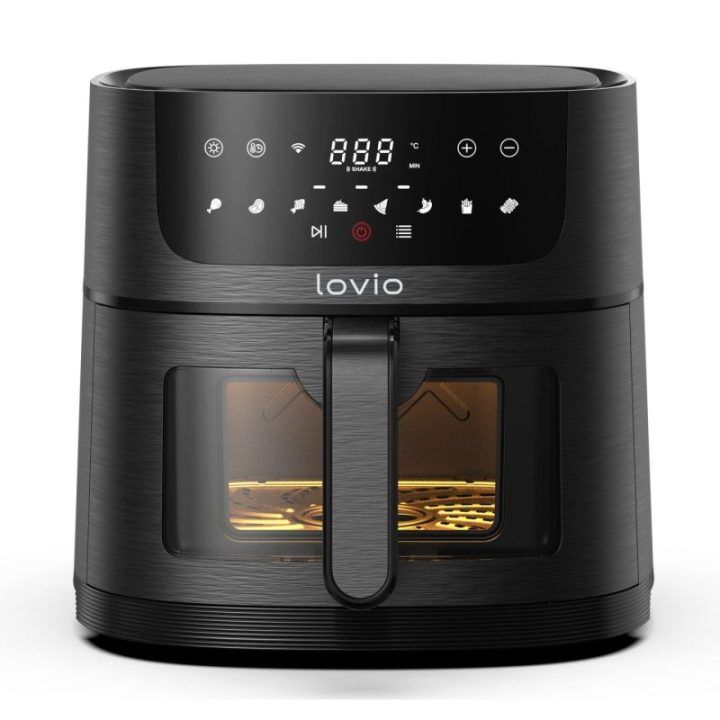 Karšto oro gruzdintuvė su garų funkcija Lovio PureFry XL Smart, 6 l, juoda