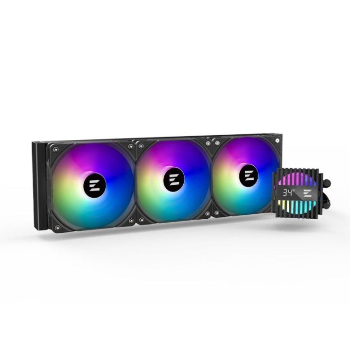 Skysčio aušinimo sistema procesoriui su adresuojamu RGB apšvietimu Zalman ALPHA2 A36, 360 mm, juoda