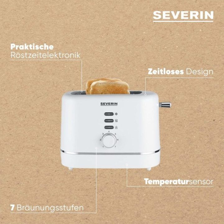 Dviejų angų skrudintuvas Severin AT 4324, 850 W, juodas
