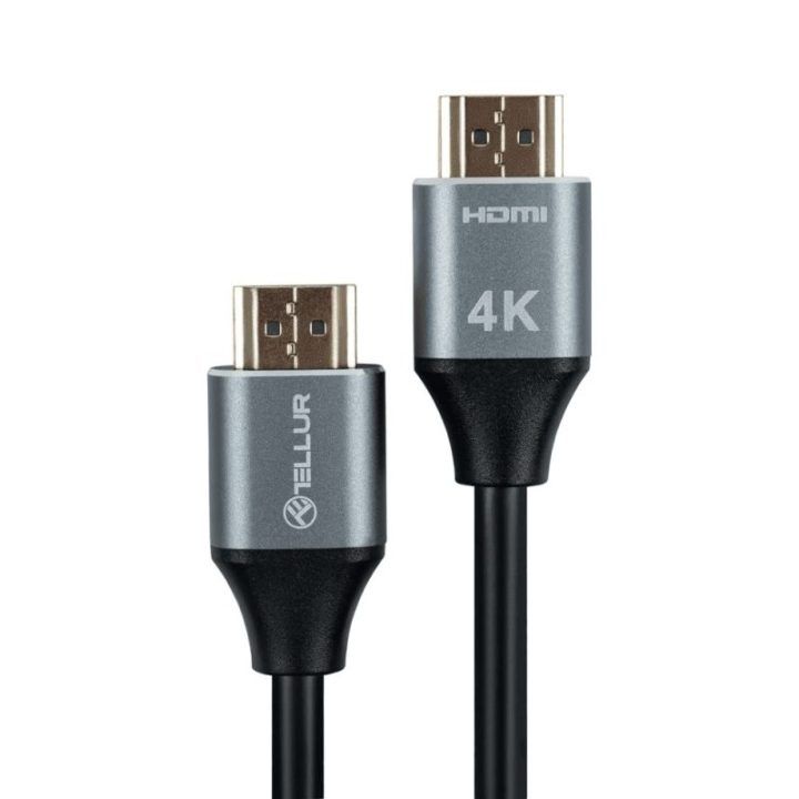 HDMI 2.0 kabelis su 4K raiškos palaikymu Tellur, 18 Gb/s, 1,5 m, juodas