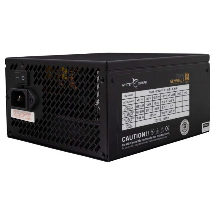 Visiškai modulinis kompiuterio maitinimo blokas White Shark General-2, 750 W, juodas