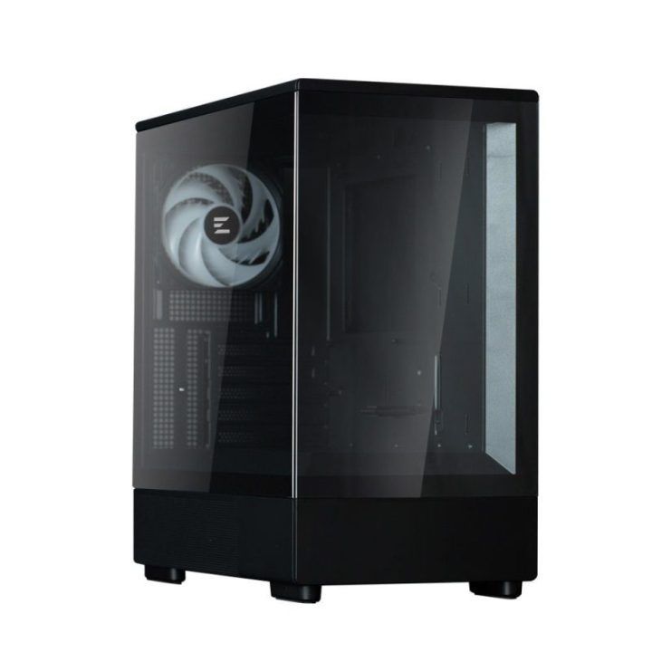 MATX formato mini bokšto kompiuterio korpusas su ARGB ventiliatoriumi Zalman P10, juodas
