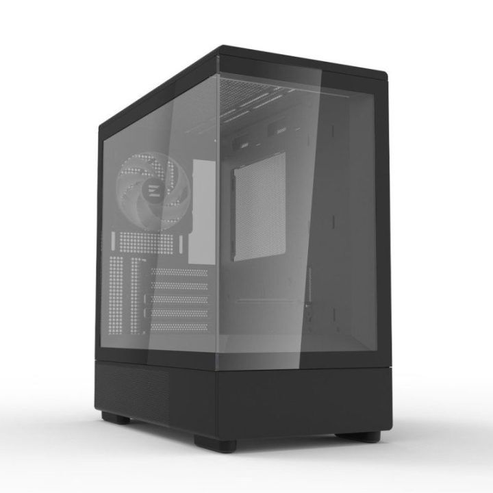 MATX formato mini bokšto kompiuterio korpusas su ARGB ventiliatoriumi Zalman P10, juodas