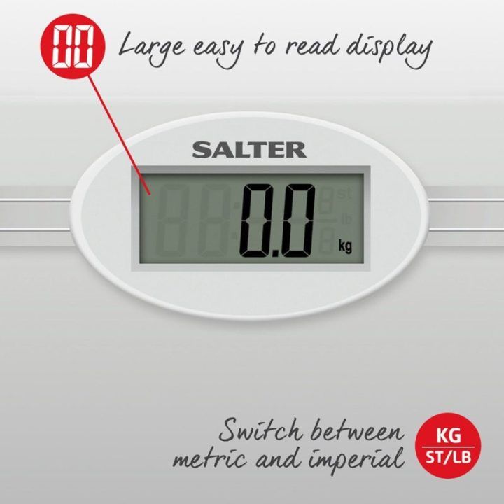 Skaitmeninės vonios svarstyklės Salter 9018S, 180 kg, sidabro spalvos