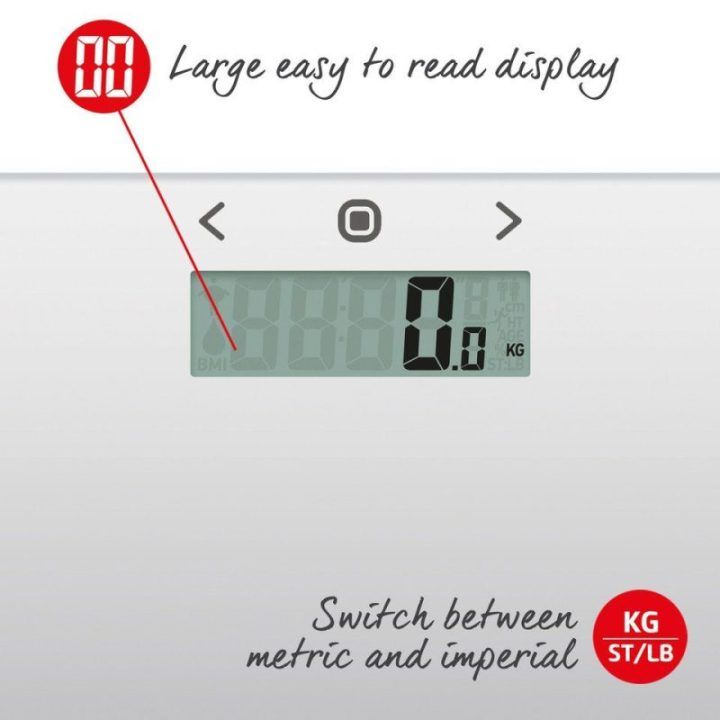 Kūno sudėties svarstyklės Salter Compact Glass Analyser, 150 kg, sidabro spalvos