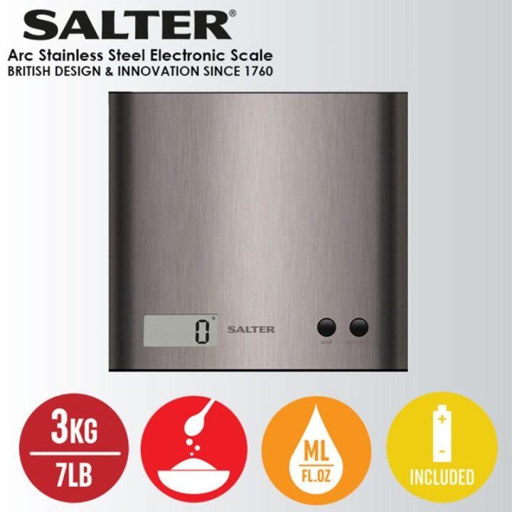 Skaitmeninės virtuvinės svarstyklės Salter SSDRCEU16 Pro, 3 kg, sidabro spalvos