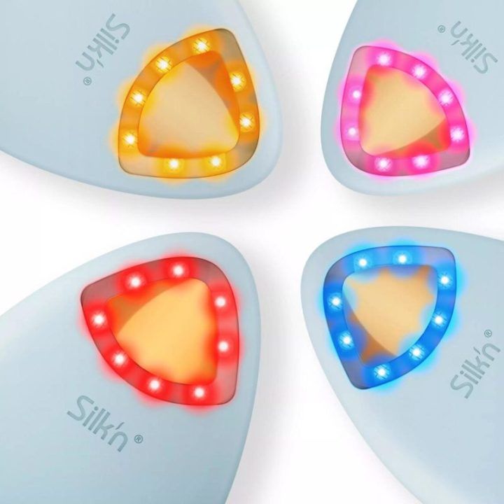 Elektrinis silikoninis veido priežiūros šepetėlis Silkn Bright Lux, mėlynas