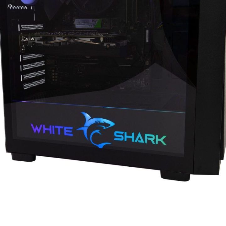 Kompiuterio korpusas su 4 RGB ventiliatoriais White Shark Warhead-3, 12 cm, juodas