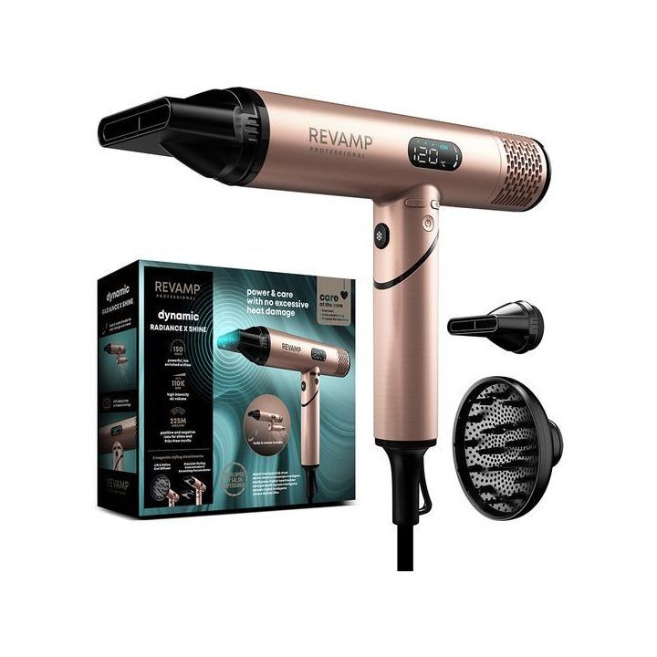 Plaukų džiovintuvas Revamp Dynamic Radiance x Shine, 1600 W, aukso spalvos