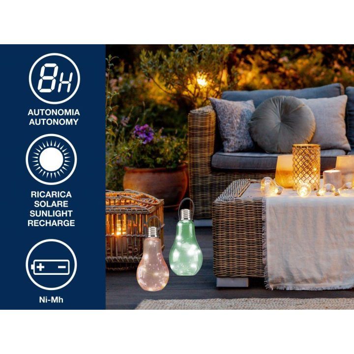 Saulės energija įkraunamų mini LED šviestuvų rinkinys Beper P207OUT001, 10 vnt