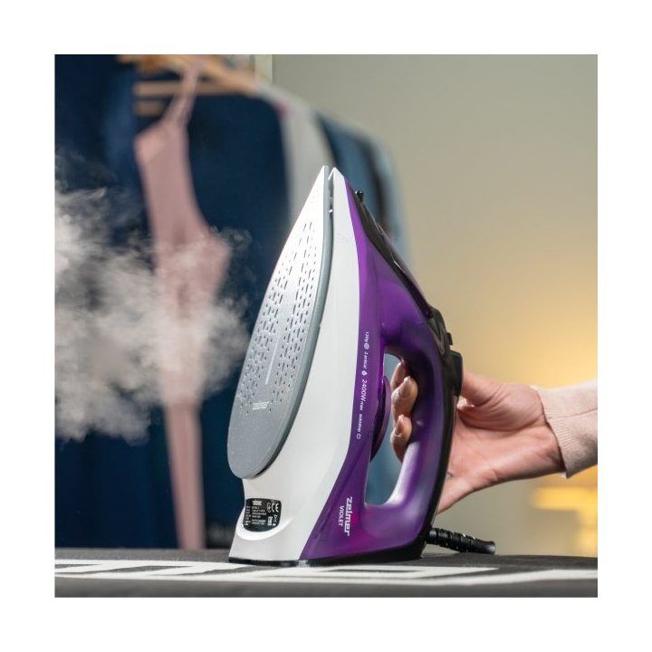 Garų lygintuvas su keramine pado plokšte Zelmer ZIR1515, 2400 W, violetinis