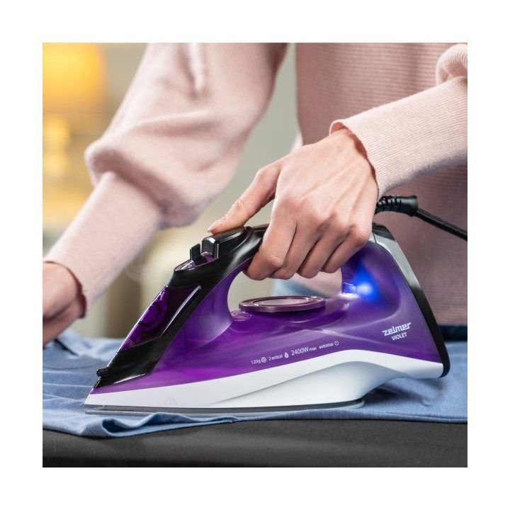 Garų lygintuvas su keramine pado plokšte Zelmer ZIR1515, 2400 W, violetinis