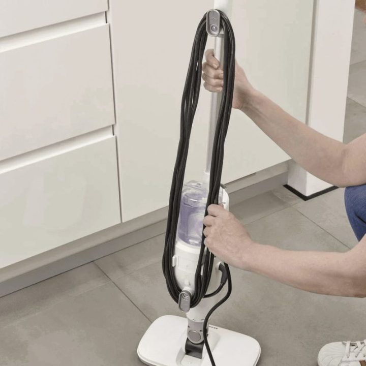 Garų šluota Severin SC 7145, 1400 W, 9 m, juoda su balta