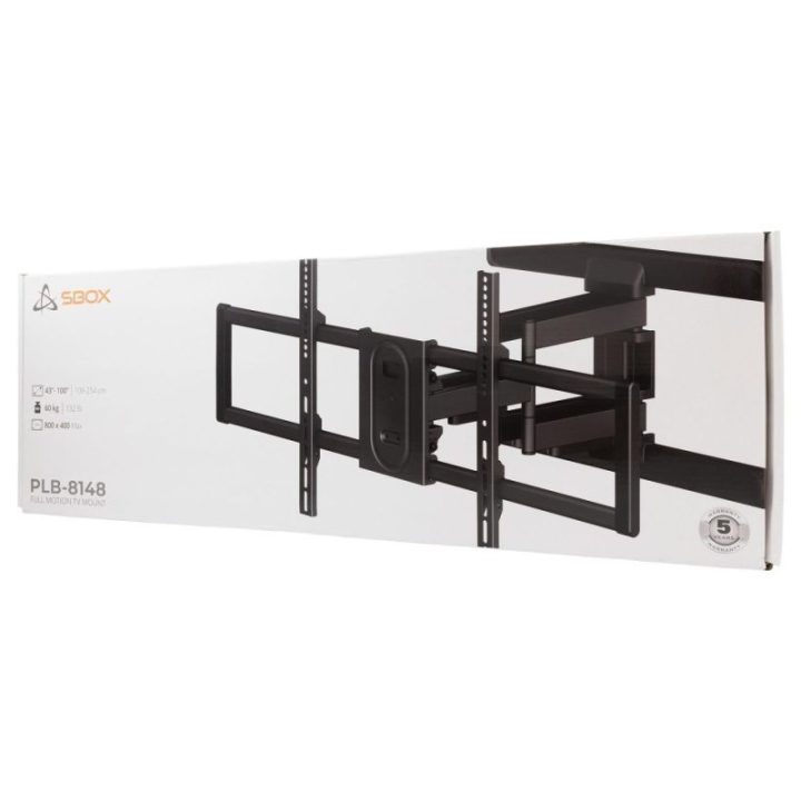 Sieninis pasukamas ir pakreipiamas televizoriaus laikiklis Sbox PLB-8148, 60 kg