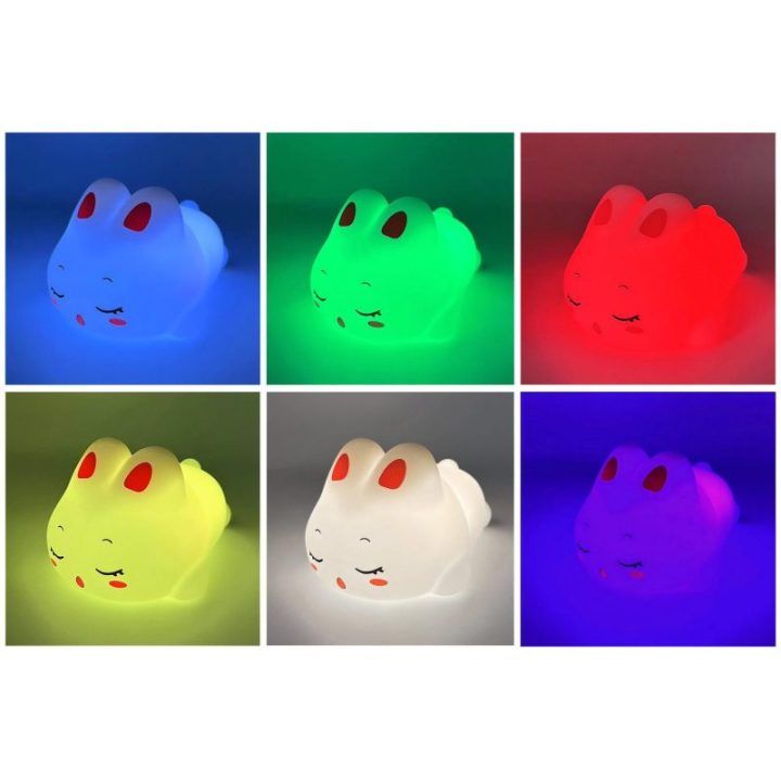 PAVADINIMAS: Vaikiška LED naktinė lemputė su triušio motyvu Media-Tech Dreaming Bunny, 17 spalvų