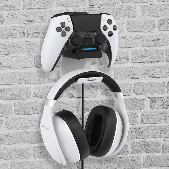 Valdiklio įkrovimo stotelė PS5 ir PS5 Slim konsolėms su išlankstomu ausinių laikikliu Subsonic