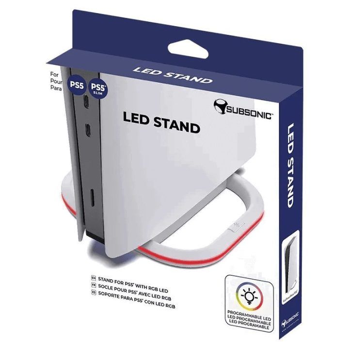 Vertikalus PS5 ir PS5 Slim konsolių stovas su programuojamu RGB LED apšvietimu Subsonic SA5686
