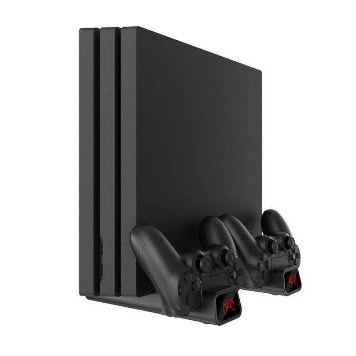 PS4 aušinimo stotelė su dviejų valdiklių įkrovimu White Shark CUTMAN, juoda