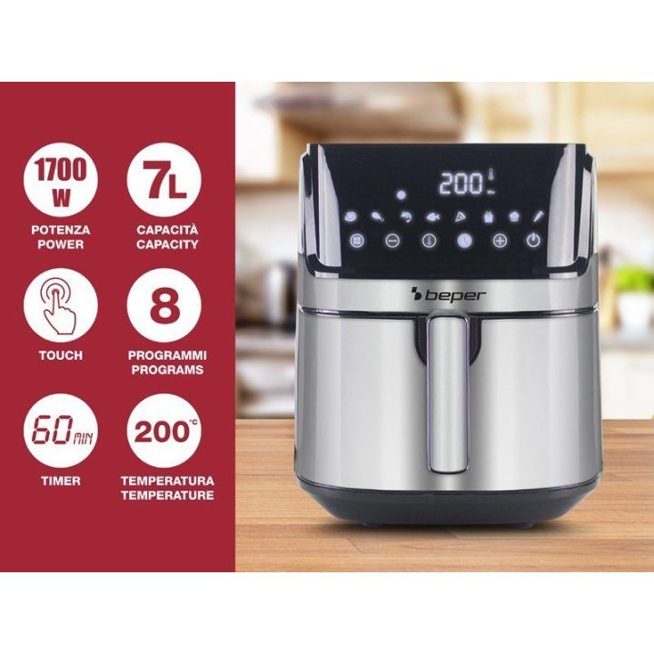 Karšto oro gruzdintuvė Beper P101FRI070, 7 l, 1700 W
