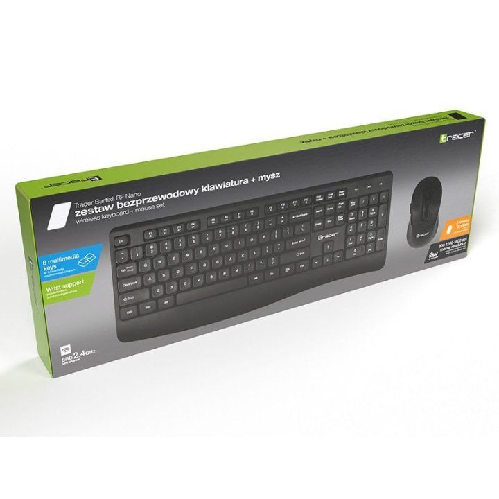 Klaviatūros ir pelės rinkinys Tracer Bartix II RF Nano, juodas