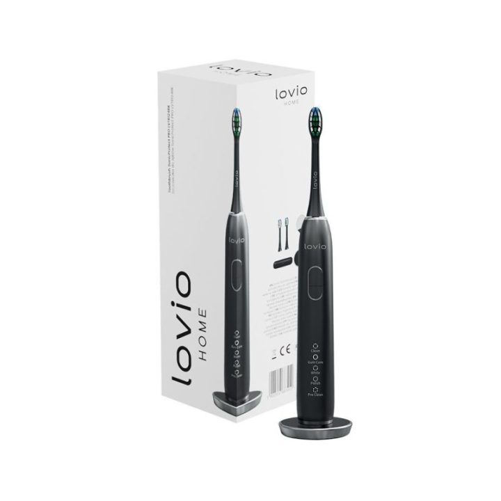 Garsinis dantų šepetėlis Lovio SonicProtect PRO, juodas