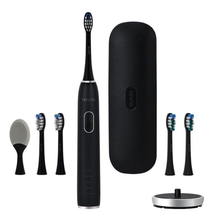Garsinis dantų šepetėlis Lovio SonicProtect PRO, juodas