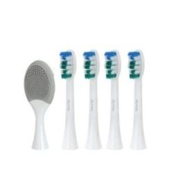 Minkštos dantų šepetėlio galvutės Lovio SonicProtect PRO, 5 vnt., baltos
