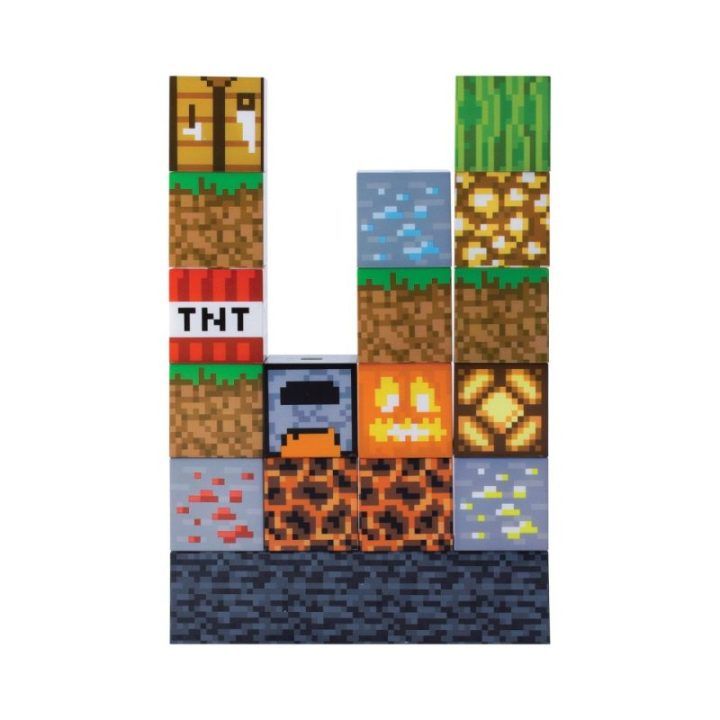 Dekoratyvinis kaladėlių šviestuvas Minecraft Paladone, 16 kaladėlių