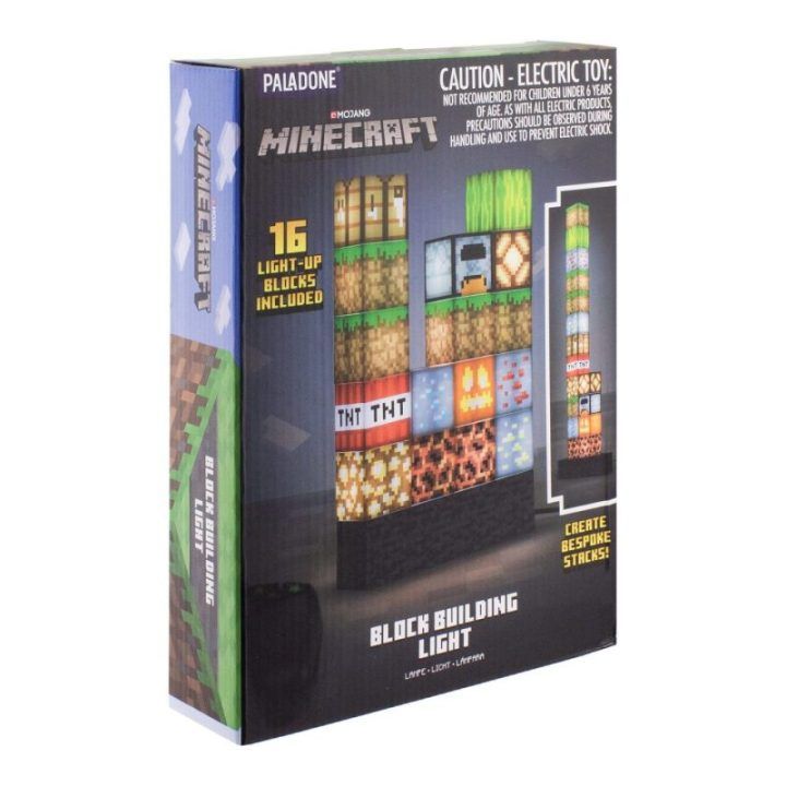 Dekoratyvinis kaladėlių šviestuvas Minecraft Paladone, 16 kaladėlių