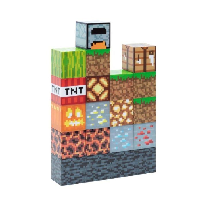 Dekoratyvinis kaladėlių šviestuvas Minecraft Paladone, 16 kaladėlių