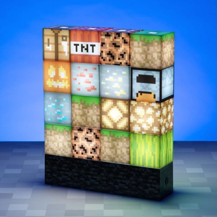 Dekoratyvinis kaladėlių šviestuvas Minecraft Paladone, 16 kaladėlių