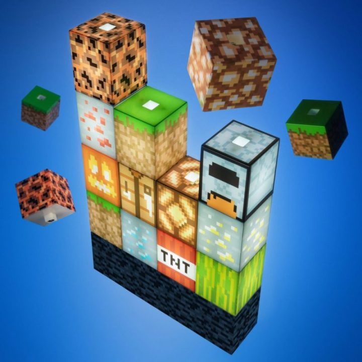Dekoratyvinis kaladėlių šviestuvas Minecraft Paladone, 16 kaladėlių