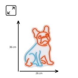 Dekoratyvinis LED neoninis šviestuvas su prancūzų buldogo motyvu Manta SNL68MT, įvairiaspalvis
