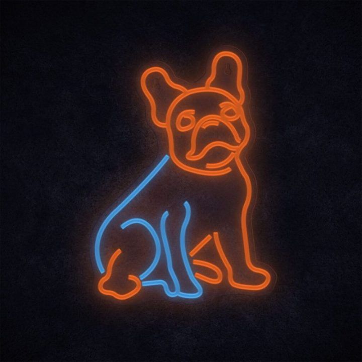 Dekoratyvinis LED neoninis šviestuvas su prancūzų buldogo motyvu Manta SNL68MT, įvairiaspalvis