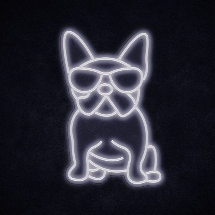 Neoninis šviestuvas su prancūzų buldogu Manta Style Neon Lights, baltas