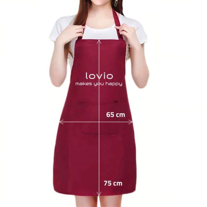 Vandeniui atspari prijuostė Lovio LVFAR001RD, 75 × 65 cm, raudona