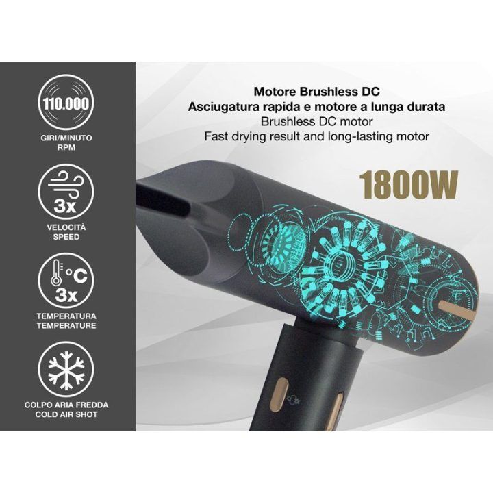 Plaukų džiovintuvas su bešepetiniu varikliu Beper P301ASC010, 1800 W