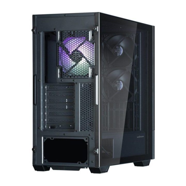 ATX kompiuterio korpusas su 15,6 colio ekranu Zalman Z10 DS, 1 × 120 mm ARGB ventiliatorius, juodas