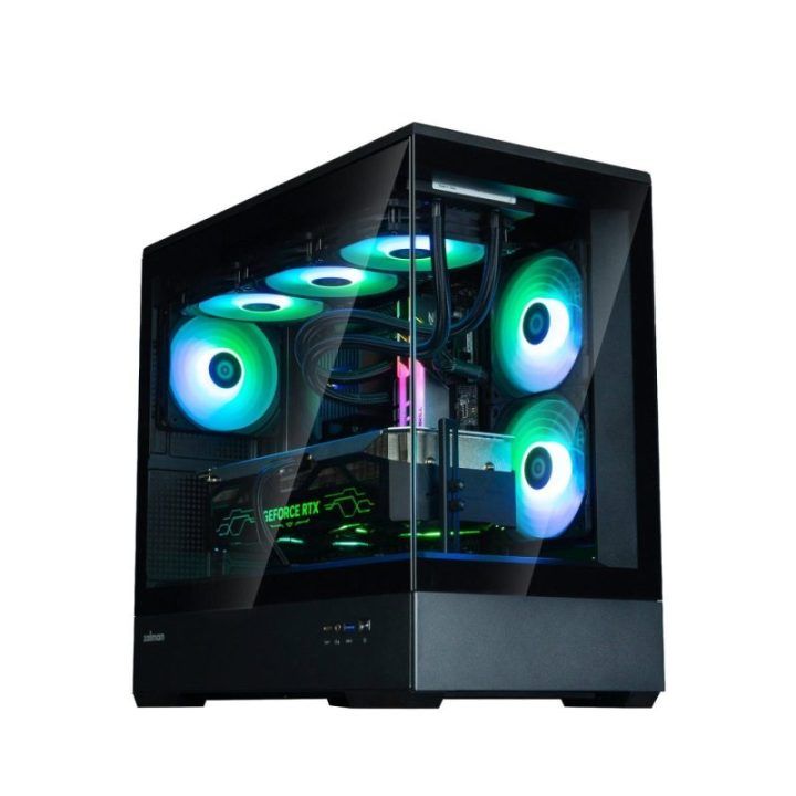 Kompiuterio korpusas mATX su 3 × 120 mm ARGB ventiliatoriais Zalman P30 V2, juodas