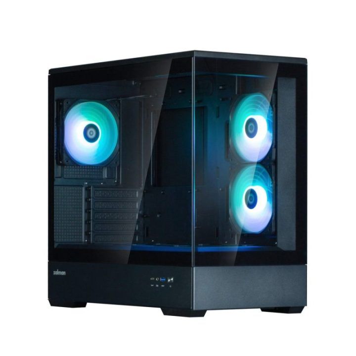 Kompiuterio korpusas mATX su 3 × 120 mm ARGB ventiliatoriais Zalman P30 V2, juodas