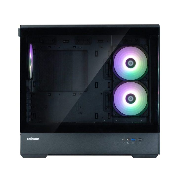 Kompiuterio korpusas mATX su 3 × 120 mm ARGB ventiliatoriais Zalman P30 V2, juodas
