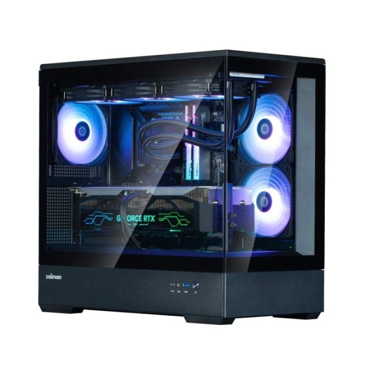 Kompiuterio korpusas mATX su 3 × 120 mm ARGB ventiliatoriais Zalman P30 V2, juodas