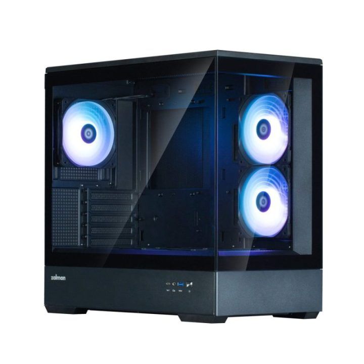 Kompiuterio korpusas mATX su 3 × 120 mm ARGB ventiliatoriais Zalman P30 V2, juodas