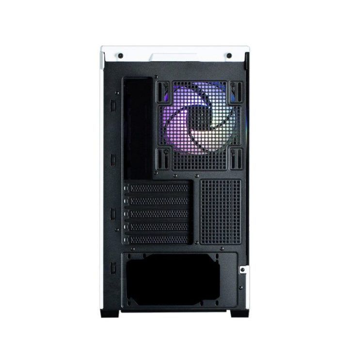 MATX kompiuterio korpusas su 3 × 120 mm ARGB ventiliatoriais Zalman P30 BW, juodos ir baltos spalvos