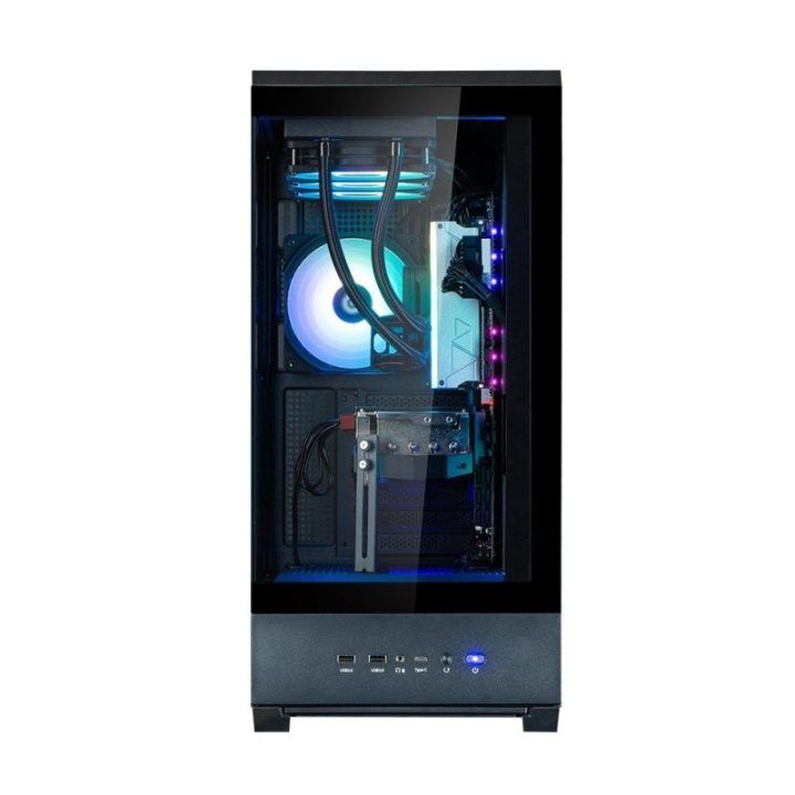 Vidutinio dydžio ATX kompiuterio korpusas su 4 × 120 mm ARGB ventiliatoriais Zalman P50 DS, juodas
