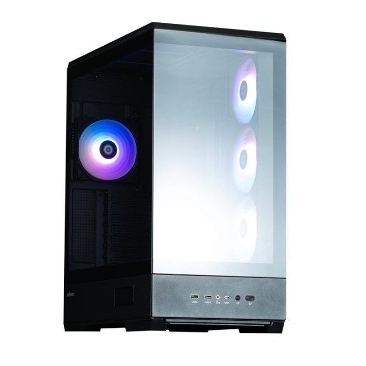 Vidutinio dydžio ATX kompiuterio korpusas su 4 × 120 mm ARGB ventiliatoriais Zalman P50 DS, juodas