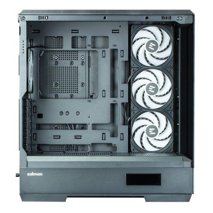 Vidutinio dydžio ATX kompiuterio korpusas su 4 × 120 mm ARGB ventiliatoriais Zalman P50 DS, juodas