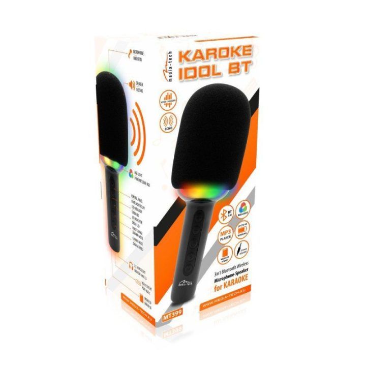 Karaokės mikrofonas su Bluetooth ryšiu ir garsiakalbiu Media-Tech Karaoke Idol