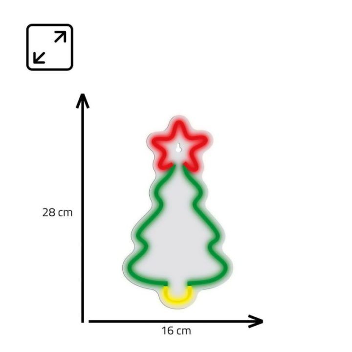 Kalėdų eglutės formos LED neoninis šviestuvas Manta SNL106MT